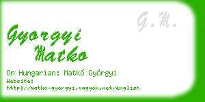 gyorgyi matko business card
