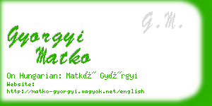 gyorgyi matko business card